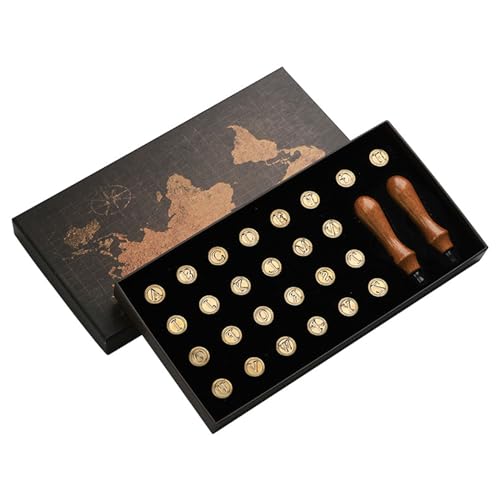 Messinginitial Wachsversiegelungsstempel Mit 26 Buchstaben Wachs Seal Stempel 2pcs Holzgriff Kartenherstellung Vorräte Messinginitial Wachsversiegelungsstempel Mit 26 Buchstaben Wachs Seal Stempel 2pcs Holzgriff Kartenherstellung Vorräte von LfrXtra