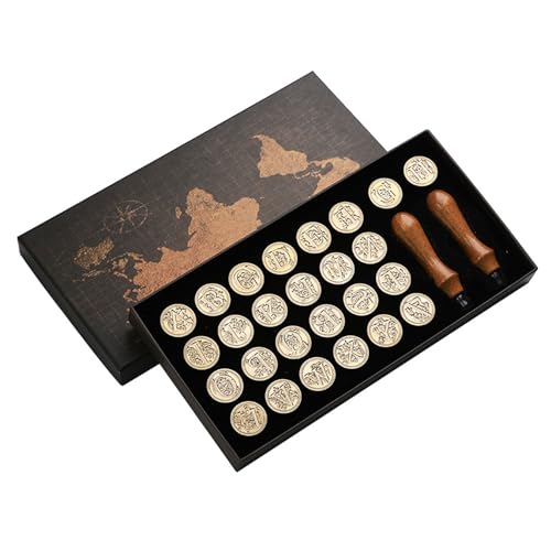 Messinginitial Wachsversiegelungsstempel Mit 26 Buchstaben Wachs Seal Stempel 2pcs Holzgriff Kartenherstellung Vorräte Messinginitial Wachsversiegelungsstempel Mit 26 Buchstaben Wachs Seal Stempel 2pcs Holzgriff Kartenherstellung Vorräte von LfrXtra