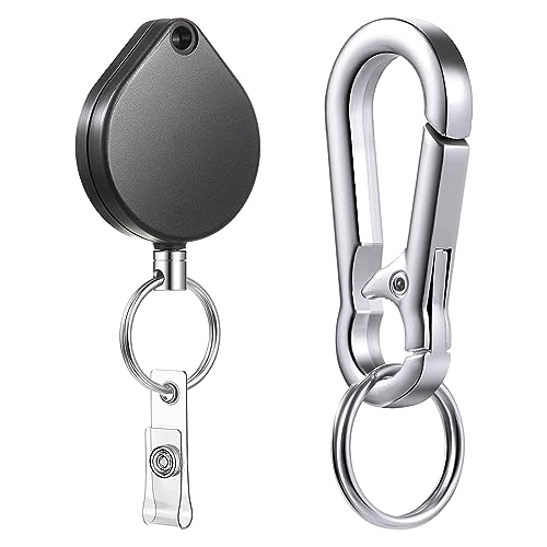 Robuster, einziehbarer Schlüsselanhänger, starkes Gehäuse, Karabiner, Schlüsselanhänger, einziehbarer Ausweishalter, Stahldrahtseil, Schlüsselanhänger-Haken Robuster, einziehbarer Schlüsselanhänger, starkes Gehäuse, Karabiner, Schlüsselanhänger, einziehbarer Ausweishalter, Stahldrahtseil, Schlüsselanhänger-Haken von LfrXtra