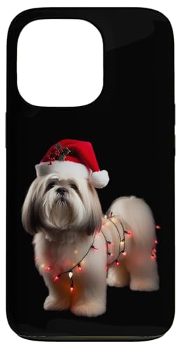 Hülle für iPhone 13 Pro Lhasa Apso Weihnachtsmannmütze Weihnachtsbeleuchtung Hundebesitzer Mama Papa von Lhasa Apso Christmas Products