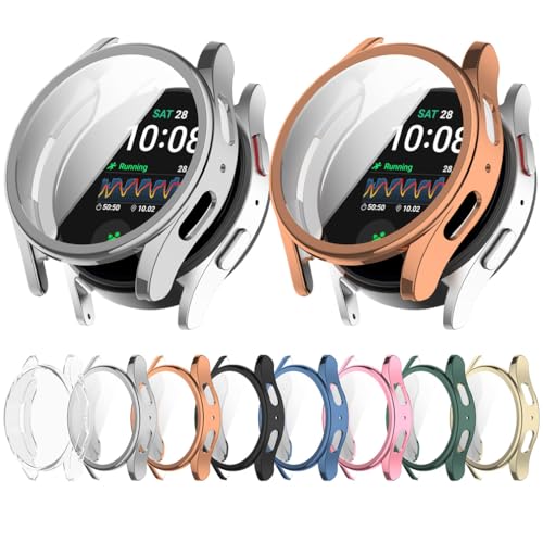 2 Stück Schutzhülle für Samsung Galaxy Watch 7 40 44mm Hülle, Weiche TPU-Schutzhülle, Stoß- und Sturzsicherer Bildschirmschutz für Galaxy Watch 7 Smartwatch Gehäuse (Silver, 40mm) von LiLiTok