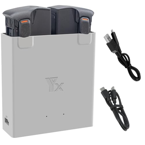 Avata 2 Akku-Ladegerät, Charger Hub für DJI Avatar 2, Zweiwege-Ladestation -Manager mit USB-A zu USB-C & USB-C zu USB-C Ladekabel Schnell-Ladegerät-Hub (ohne Akku) von LiLiTok