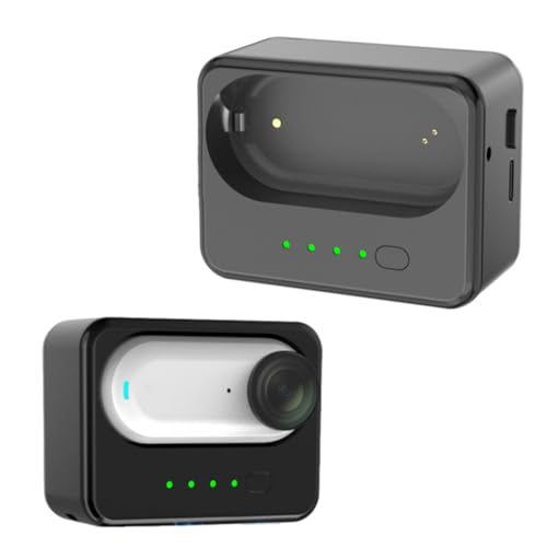 Kamera GO3 Ladegerät, Tragbar Schnell Ladestation mit 1/4 Schnittstelle für Insta360 GO 3 Ladehub Action Kamera Zubehör (Schwarz) von LiLiTok