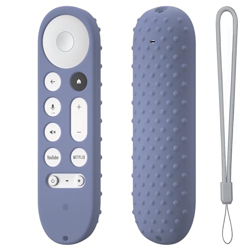 Schutzhülle für Google TV Streamer 4K Remote Cover 2024 Silikon Schutzhülle, Fernsteuerung Case Ersatz für Google GY3LE Fernsteuerung Schutzhülle mit Lanyard (Lavendelgrau) von LiLiTok