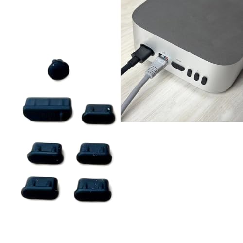 Silikon Staubschutz-Stecker Set Kompatibel mit Mac Mini M4/M4 pro 2024 Computer Stecker Anti-Staub Hülle Mini M4/M4 pro Zubehör, Silikon-Schutz, Anti-Staub-Stöpsel, 7 Stück von LiLiTok