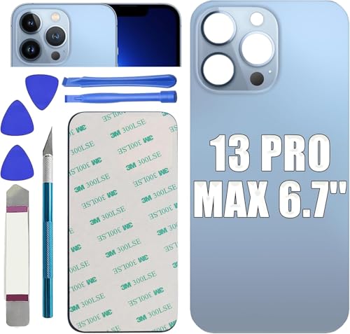 Ersatz der hinteren Glasabdeckung 13 Pro Max für iPhone 13 Pro Max Ersatz des hinteren Glases 6,1 Zoll mit Reparaturwerkzeugsatz (Sierra) von LiXiongBao