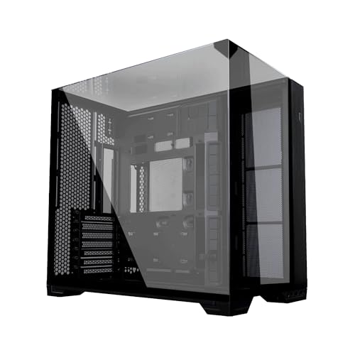 Lian Li O11 Vision Compact Gaming PC Gehäuse ATX Schwarz - Midi Tower PC Gehäuse mit Tempered Glass, Grafikkarten bis 408 mm, bis zu 360 mm Radiatoren, Black PC Case Stahl, Aluminium, Gehärtetes Glas von Lian Li