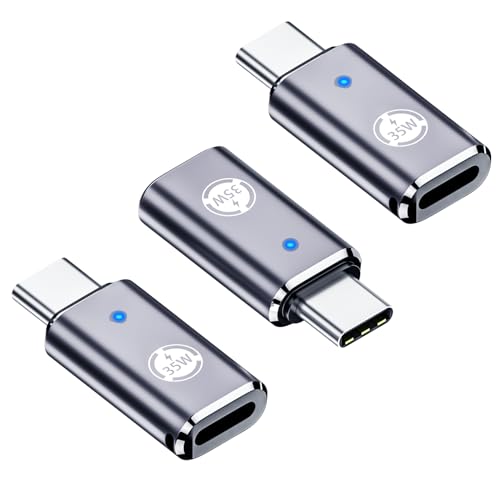 USB C auf Lig-htn-ing Adapter, 35W PD Anschluss, 3-teiliges Set, kompatibel mit Phone 15 Serie und Anderen C-Typ Geräten, Schnellladung, graues Design. Unterstützt Keine Kopfhörer- und OTG-Funktionen von Liaoan