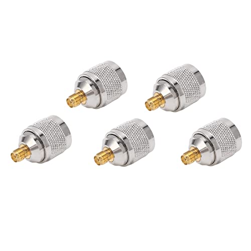 LiebeWH 5-teiliger RF-Koaxialkabel-Adapter, RF-Koaxialkabel-Adapter, Koaxialkabel-Anschluss, Koax-Leitungsstecker, N-Stecker auf SMA-Koaxial-Leitungsstecker, Zubehör-Set von LiebeWH