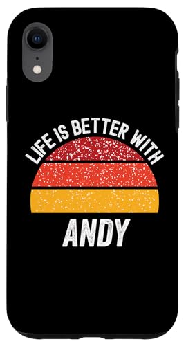 Hülle für iPhone XR Life Is Better With Andy, Retro Sunset Distressed Grafik von Life Is Better With Sunset Designs