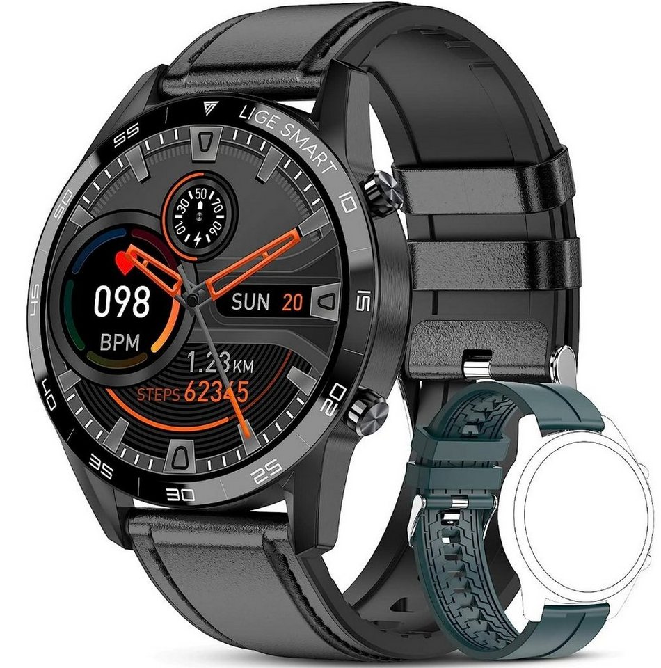 Lige Smartwatch, Herren Mit Telefonfunktion Fitness Tracker Schrittzähler Smart Watch von Lige