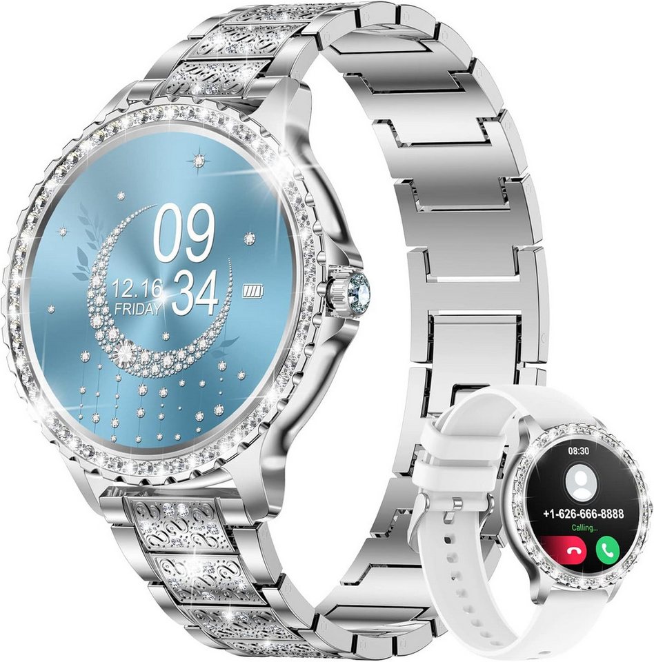 Lige Smartwatch (1,32 Zoll, Android, iOS), mit Telefonfunktion, Schlafmonitor, SpO2, Pulsuhr, Menstruationszyklus von Lige