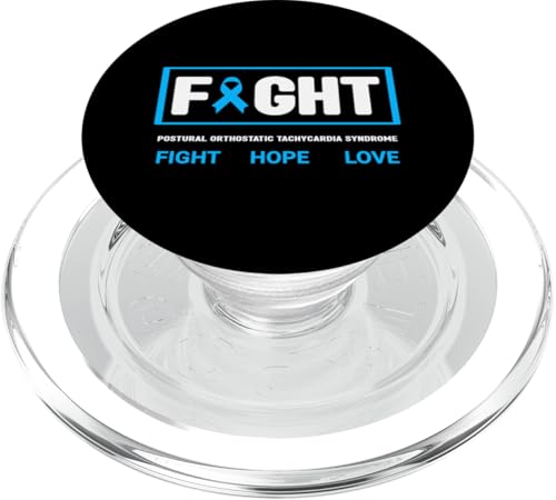 Fight POTS Haltungsorthostatisches Tachykardie-Syndrom PopSockets PopGrip für MagSafe von Light Blue POTS Awareness Apparel.