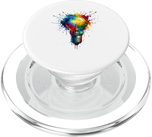 Splash Art Glühbirne Elektriker Glühbirnen Elektronisch PopSockets PopGrip für MagSafe von Light Bulb Electrician Gifts