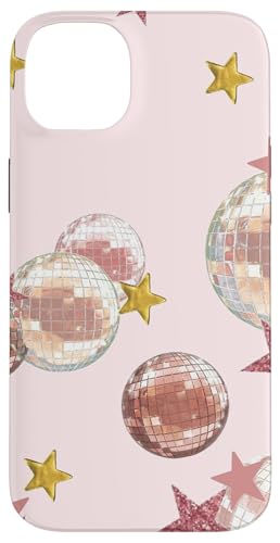 Hülle für iPhone 14 Plus Ästhetische rosa Discokugel & Stern für Mädchen von Light Pink Disco Ball & Star