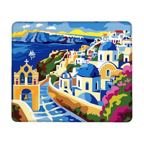 Mauspad, 24 x 20 cm Mauspad Klein, Gaming Mauspad Minimalistisch mit Wasserdicht und Rutschfester, Vernähter Kanten Mousepad Landschaft, Mouse Pad Verbessert Geschwindigkeit und Präzision für Büro Q-5 von Lihogbo