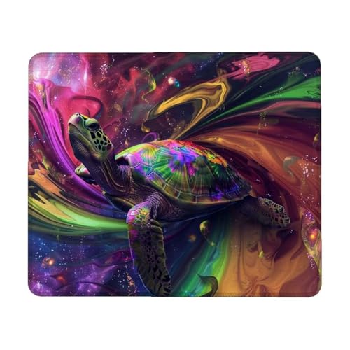 Mauspad, 29 x 24 cm Mauspad Klein, Gaming Mauspad Farbe mit Wasserdicht und Rutschfester, Vernähter Kanten Mousepad Schildkröte, Gaming Mousepad Verbessert Geschwindigkeit und Präzision für Büro E-8 von Lihogbo