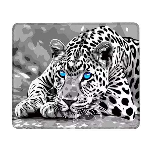 Mauspad, 29 x 24 cm Mauspad Klein, Gaming Mauspad Schwarz und Weiß mit Wasserdicht und Rutschfester, Vernähter Kanten Mousepad Leopard, Mouse Pad Verbessert Geschwindigkeit und Präzision für Büro Y-0 von Lihogbo