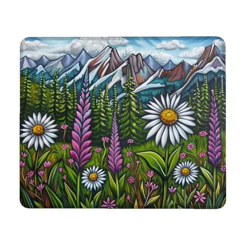 Mauspad, 34 x 28 cm Mauspad Klein, Gaming Mauspad Karikatur mit Wasserdicht und Rutschfester, Vernähter Kanten Mousepad Blumen, Gaming Mousepad Verbessert Geschwindigkeit und Präzision für Büro H-9 von Lihogbo