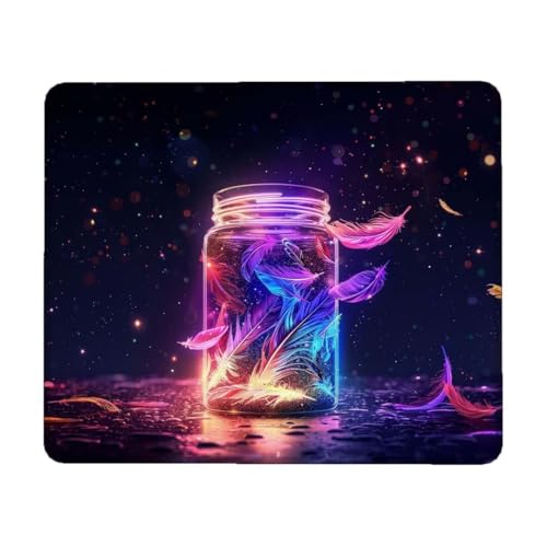 Mauspad, 34 x 28 cm Mauspad Klein, Gaming Mauspad Traum mit Wasserdicht und Rutschfester, Vernähter Kanten Mousepad Feder, Gaming Mousepad Verbessert Geschwindigkeit und Präzision für Büro, Gaming N-4 von Lihogbo