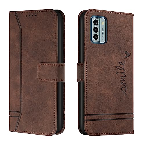 Lihondar Kompatibel mit Nokia G22 Hülle, Handyhülle Nokia G22, Premium Leder Klappbar Schutzhülle Tasche Wallet mit Brieftasche [Standfunktion] Cover Flip Case Klapphülle für Nokia G22 (Braun) von Lihondar