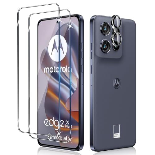 LiiLaa für Motorola Moto Edge 50 Neo für Panzerglas, 2 Stück Gehärtete Glas Schutz Folie und 1 Satz Kameraschutz, HD-Klar, Bläschenfrei, Anti-Kratzen, 9H Härte Schutzfolie von LiiLaa