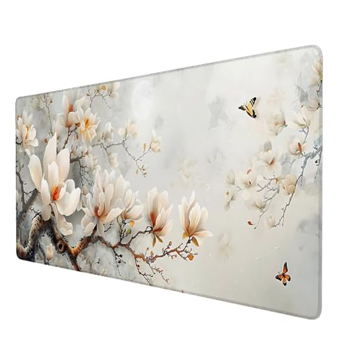 Mauspad Blume, Mauspad XXL 800x300 mm, Großes Schreibtischunterlage mit Vollmond Motiv, Gaming Mousepad mit Einer Speziellen Oberfläche Verbessert Geschwindigkeit und Präzision, für Spiel, Zuhause A-7 von Lijahoo