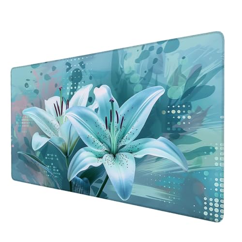 Mauspad Blumen, Mauspad XXL 1200x600 mm, Großes Schreibtischunterlage mit Lilie Motiv, Gaming Mousepad mit Einer Speziellen Oberfläche Verbessert Geschwindigkeit und Präzision, für Spiel, Zuhause U-0 von Lijahoo