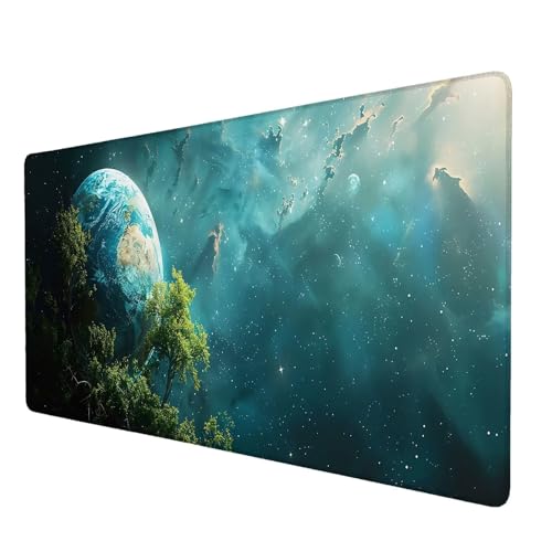 Mauspad Grün, Mauspad XXL 1200x600 mm, Großes Schreibtischunterlage mit Planet Motiv, Gaming Mousepad mit Einer Speziellen Oberfläche Verbessert Geschwindigkeit und Präzision, für Spiel, Zuhause V-0 von Lijahoo