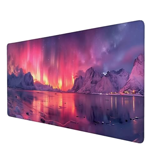 Mauspad Landschaft, Mauspad XXL 1200x600 mm, Großes Schreibtischunterlage mit Schneeberg Motiv, Gaming Mousepad mit Einer Speziellen Oberfläche Verbessert Geschwindigkeit und Präzision, Geschenk, P-9 von Lijahoo