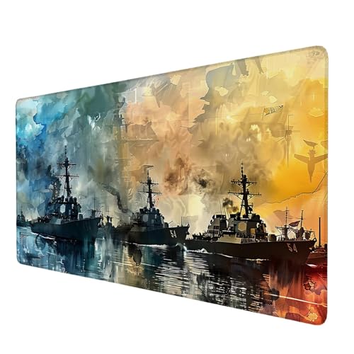 Mauspad Marine, Mauspad XXL 1000x500 mm, Großes Schreibtischunterlage mit Armee Motiv, Gaming Mousepad mit Einer Speziellen Oberfläche Verbessert Geschwindigkeit und Präzision, für Spiel, Zuhause D-6 von Lijahoo