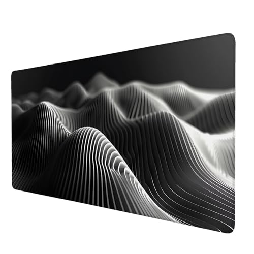 Mauspad Schwarz, Mauspad XXL 800x300 mm, Großes Schreibtischunterlage mit Terrain Motiv, Gaming Mousepad mit Einer Speziellen Oberfläche Verbessert Geschwindigkeit und Präzision, für Gaming, Büro H-5 von Lijahoo