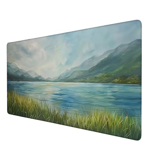 Mauspad See, Mauspad XXL 800x400 mm, Großes Schreibtischunterlage mit Landschaft Motiv, Gaming Mousepad mit Einer Speziellen Oberfläche Verbessert Geschwindigkeit und Präzision, für Spiel, Zuhause H-6 von Lijahoo