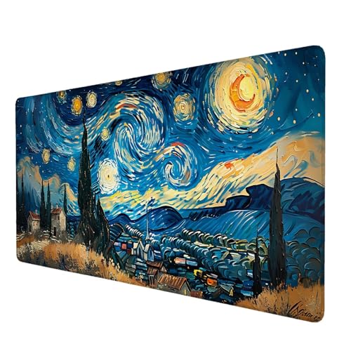 Mauspad Sternenklare Nacht, Mauspad 1500x600 mm, Großes Schreibtischunterlage mit Abstrakt Motiv, Gaming Mousepad mit Einer Speziellen Oberfläche Verbessert Geschwindigkeit und Präzision, Mauspad J-2 von Lijahoo