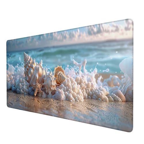 Mauspad Strand, Mauspad XXL 800x400 mm, Großes Schreibtischunterlage mit Hülse Motiv, Gaming Mousepad mit Einer Speziellen Oberfläche Verbessert Geschwindigkeit und Präzision, für Spiel, Zuhause B-6 von Lijahoo