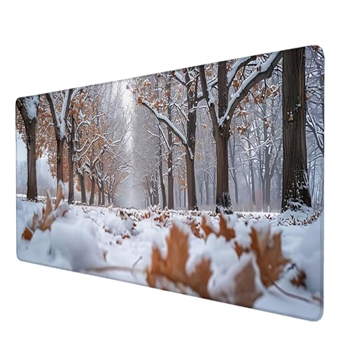 Mauspad Winter, Mauspad XXL 1500x600 mm, Großes Schreibtischunterlage mit Baum Motiv, Gaming Mousepad mit Einer Speziellen Oberfläche Verbessert Geschwindigkeit und Präzision, für Spiel, Zuhause W-7 von Lijahoo