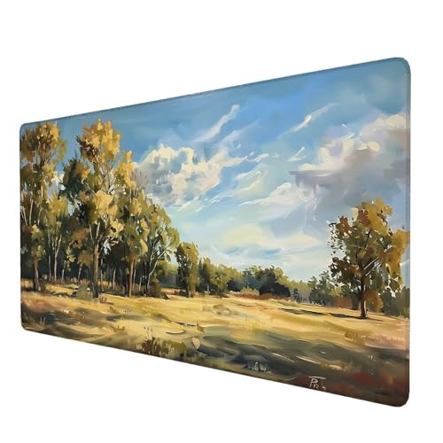 Schreibtischunterlage, Nationalpark Mauspad XXL 100 x 50 cm, Erweitertes Gaming-Mauspad mit Genähten Kanten, Rutschfeste Wasserdichte Gummiunterseite Mauspad Landschaft, für Büro, Zuhause, Gaming A-1 von Lijahoo