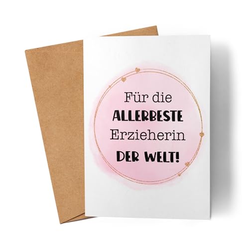 Lilavie-Design Für die allerbeste Erzieherin der Welt Karte Geschenk Geburtstag Weihnachten Danke-Geschenk Abschied von Lilavie-Design