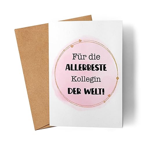 Lilavie-Design Für die allerbeste Kollegin der Welt Karte Büro Abschiedsgeschenk Lieblingskollegin Abschiedskarte Glückwunschkarte von Lilavie-Design