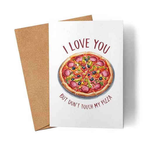 Lilavie-Design I Love You But Don't Touch My Pizza Karte Pizza Pizzabäcker Italien Pizzaliebhaber Pizzeria Pizza baker von Lilavie-Design