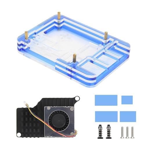 Stilvolle Schutzhülle Mit Integriertem Lüfter Für RPI 5 Single Board Computer Schutz Kühlgehäuse Gehäuse Mit Lüfter Für RPI 5 von Lily Brown