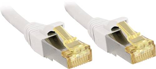 LINDY 47321 RJ45 Netzwerkkabel, Patchkabel CAT 6a (Rohkabel CAT 7) S/FTP 0.50m Weiß mit Rastnasensc von Lindy