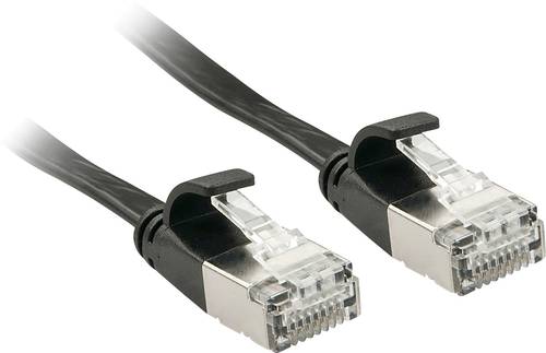 LINDY 47483 RJ45 Netzwerkkabel, Patchkabel CAT 6a U/FTP 3.00m Schwarz mit Rastnasenschutz 1St. von Lindy