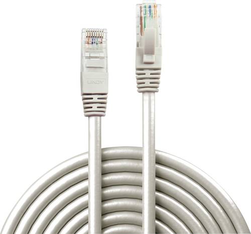 LINDY 48005 RJ45 Netzwerkkabel, Patchkabel CAT 6 U/UTP 5.00m Grau mit Rastnasenschutz 1St. von Lindy