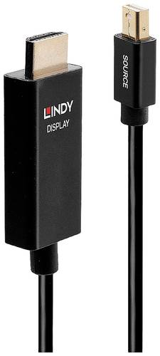 LINDY Anschlusskabel Mini DisplayPort Stecker, HDMI-A Stecker 0.50m Schwarz 40920 DisplayPort-Kabel von Lindy