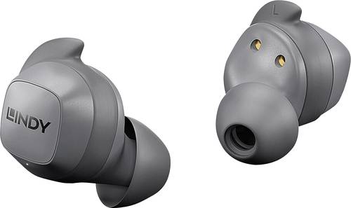 LINDY In Ear Kopfhörer Bluetooth® Grau Lautstärkeregelung von Lindy