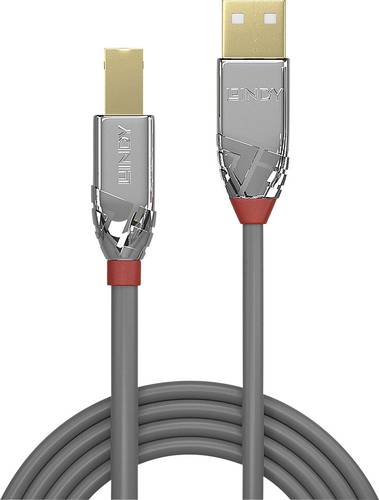LINDY USB-Kabel USB 2.0 USB-A Stecker, USB-B Stecker 3.00m Grau 36643 von Lindy