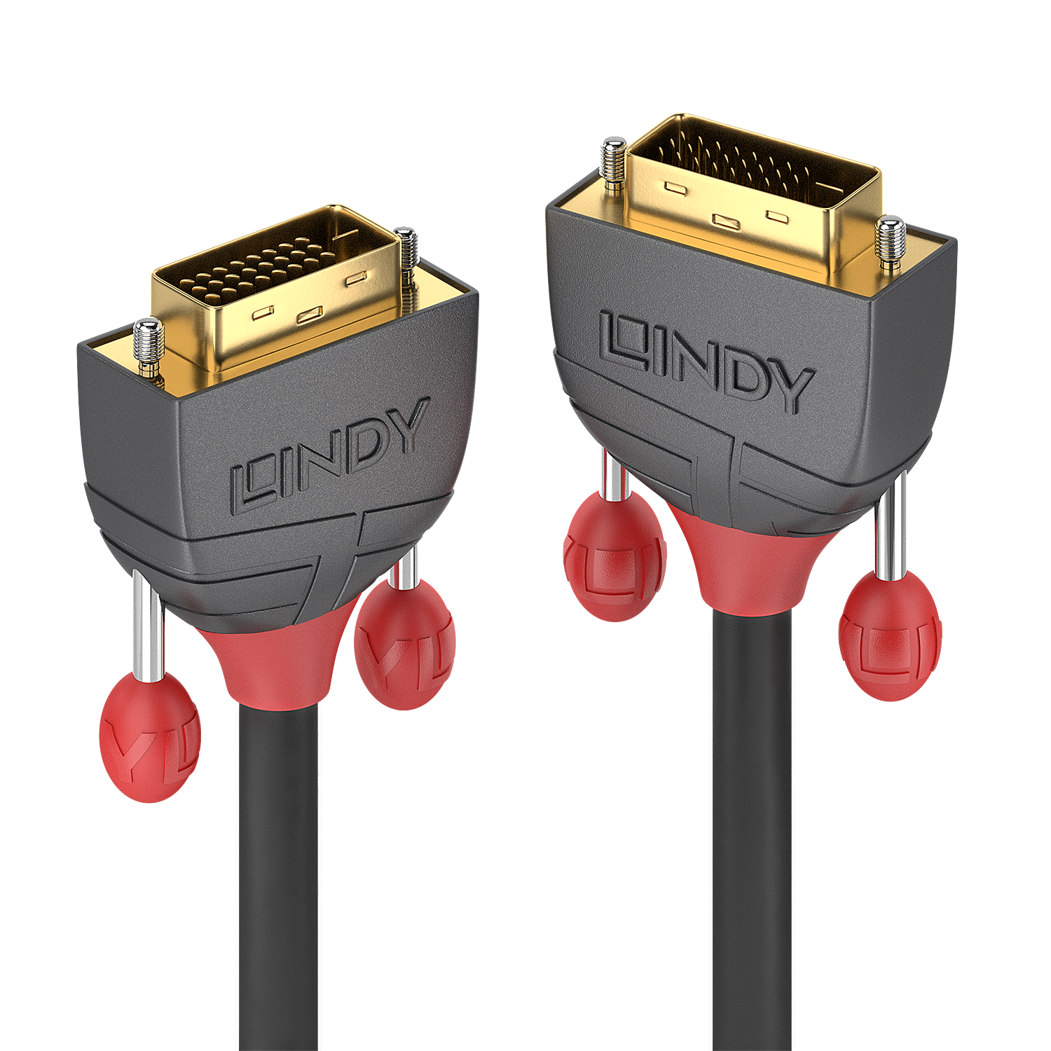 Lindy Anthra Line - DVI-Kabel - Dual Link - DVI-D (M) bis DVI-D (M) - 15,0m - rund, Daumenschrauben - Schwarz (36227) von Lindy