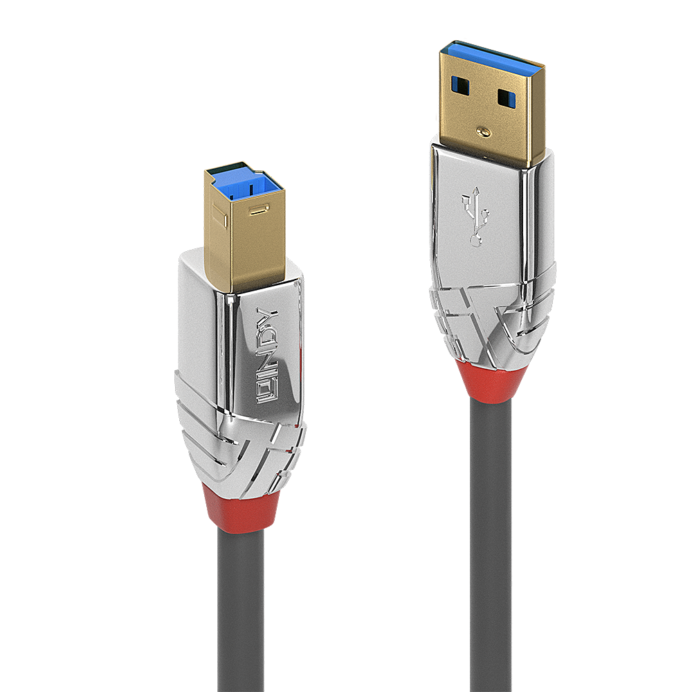 Lindy CROMO - USB-Kabel - USB Typ A (M) bis USB Type B (M) - USB 3,1 - 3,0m - rund - Grau (36663) von Lindy