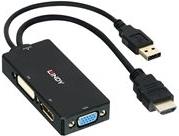 Lindy - Videokonverter - HDMI - DVI, DisplayPort, VGA - Schwarz von Lindy